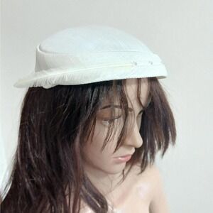 Vintage 50s/60s white‎ cocktail hat
